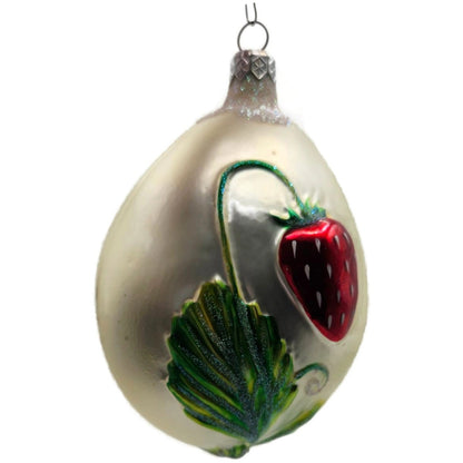Patricia Breen Strawberry Egg Matte Pearl Easter Spring Christmas Tree Ornament