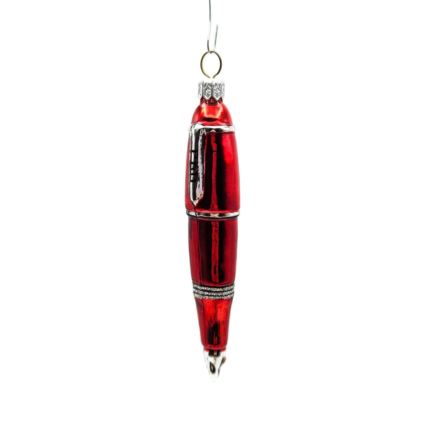 Patricia Breen Pen Red Letter Day Glittered Christmas Holiday Tree Ornament