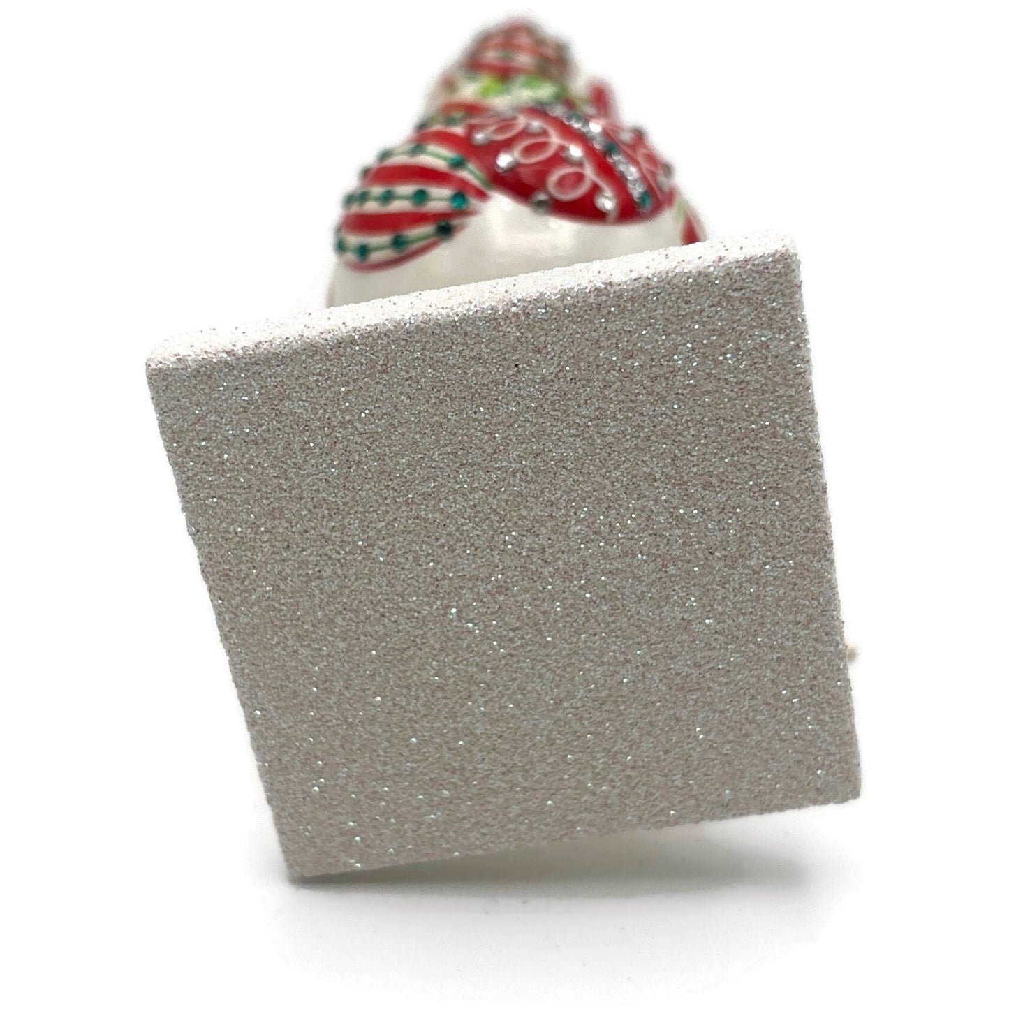 Patricia Breen Miniature Chameleon Finial Red White Jeweled Christmas Decoration