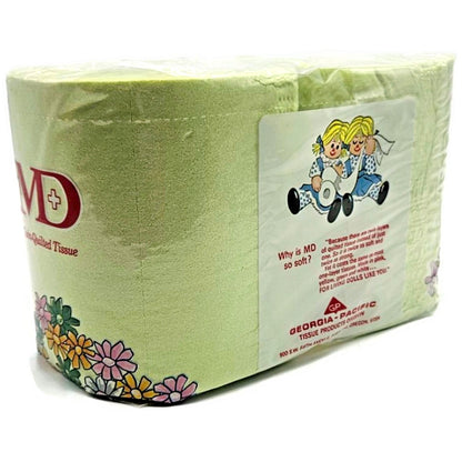Vintage MD Toilet Paper Green Twin Quilted Bathroom Tissue 2 Rolls 2 Ply NEW