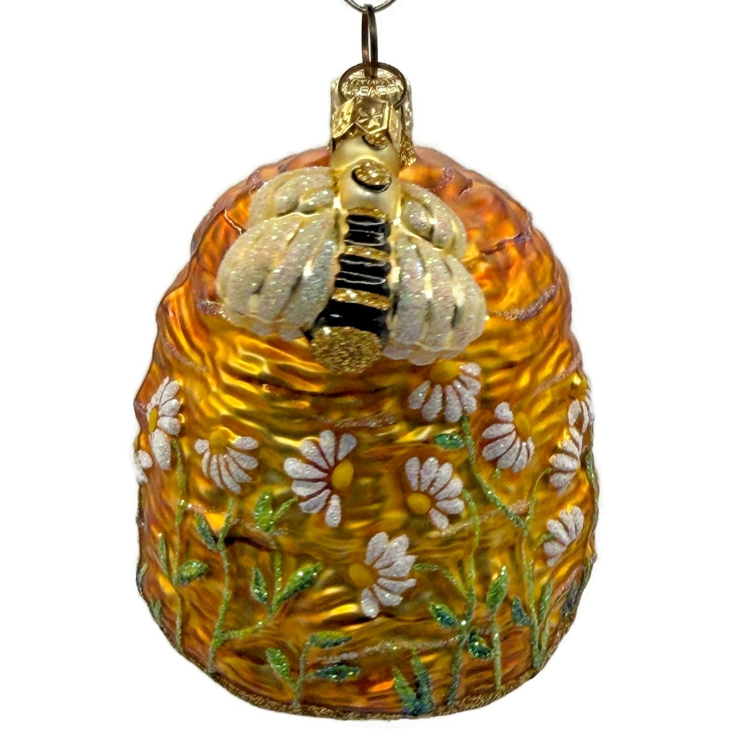 Patricia Breen Devonshire Beeskep Bee Beehive Flower Spring 2 Part Ornament 2221