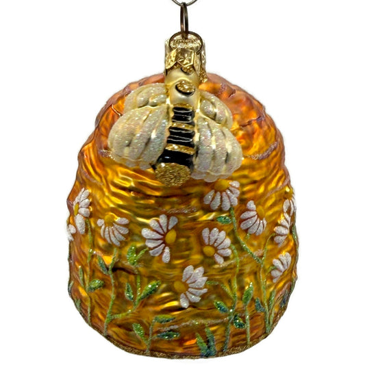 Patricia Breen Devonshire Beeskep Bee Beehive Flower Spring 2 Part Ornament 2221