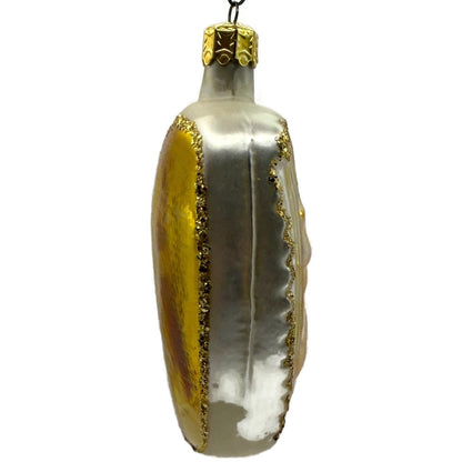 Christopher Radko Angel On Harp Gold Glass Christmas Tree Ornament 90-046-0