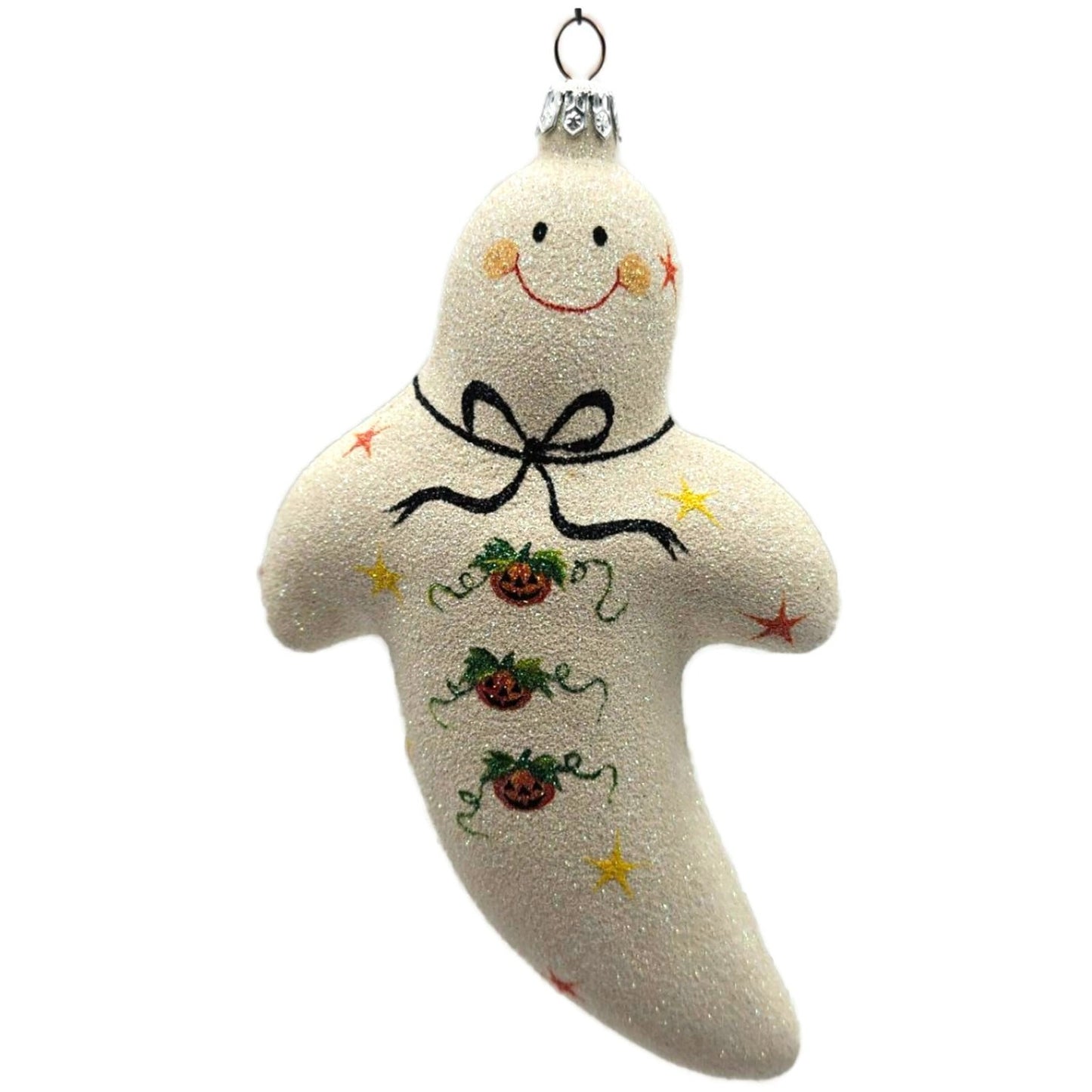 Patricia Breen Very Grand Ghost Pearl White Pumpkin Stars Halloween Ornament