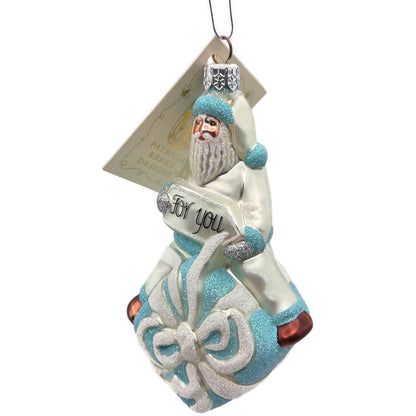 Patricia Breen For You Henry Blue Santa Claus Present Christmas Ornament