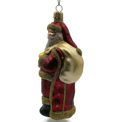 Patricia Breen Miniature Jordan Santa Claus Bordeaux Gold Bag Christmas Ornament