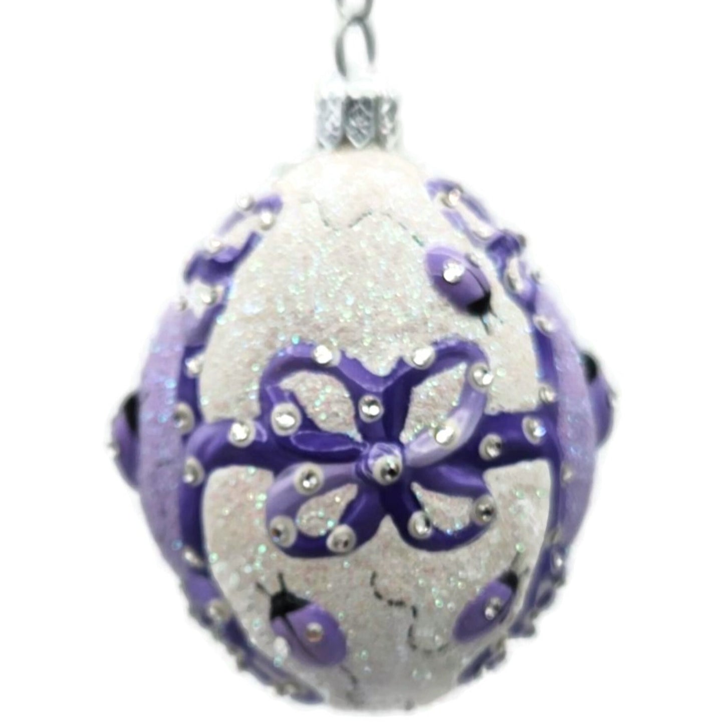 Patricia Breen Beribboned Egg Ladybugs Violet Easter Egg Purple Tree Ornament