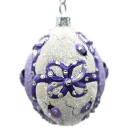 Patricia Breen Beribboned Egg Ladybugs Violet Easter Egg Purple Tree Ornament