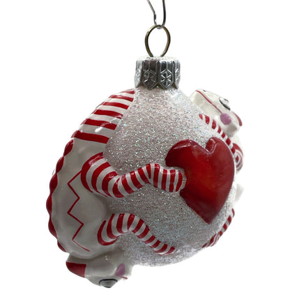 Patricia Breen Once Again for James Hearts Striped Chameleon Valentines Ornament