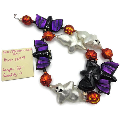 Christopher Radko Ghost Go Round Bat Pumpkin Purple Halloween Garland 98-450-0