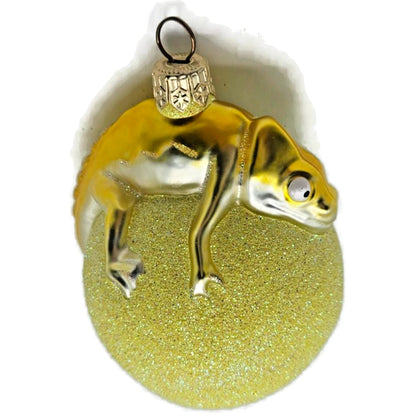 Patricia Breen Chameleon Yellow Glittered Spring Christmas Holiday Tree Ornament