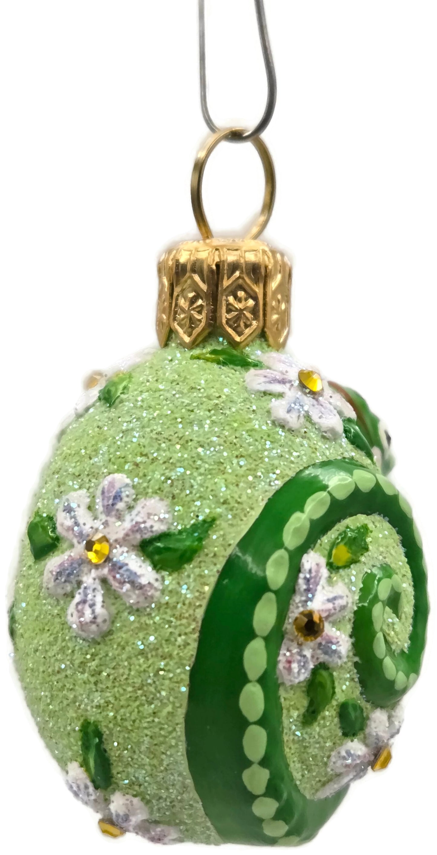 Patricia Breen Springtime Chameleon Daisy Green Floral Holiday Ornament