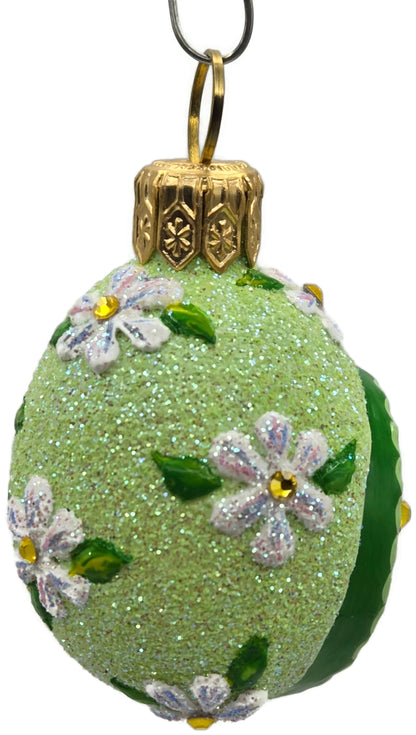 Patricia Breen Springtime Chameleon Daisy Green Floral Holiday Ornament