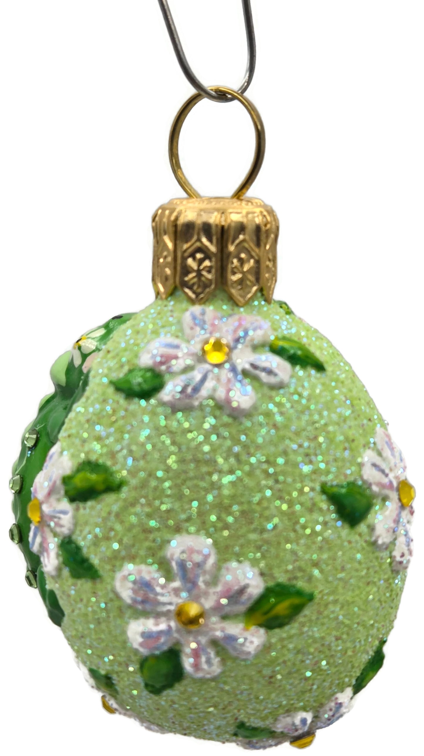 Patricia Breen Springtime Chameleon Daisy Green Floral Holiday Ornament