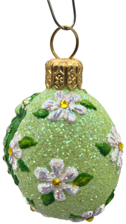 Patricia Breen Springtime Chameleon Daisy Green Floral Holiday Ornament