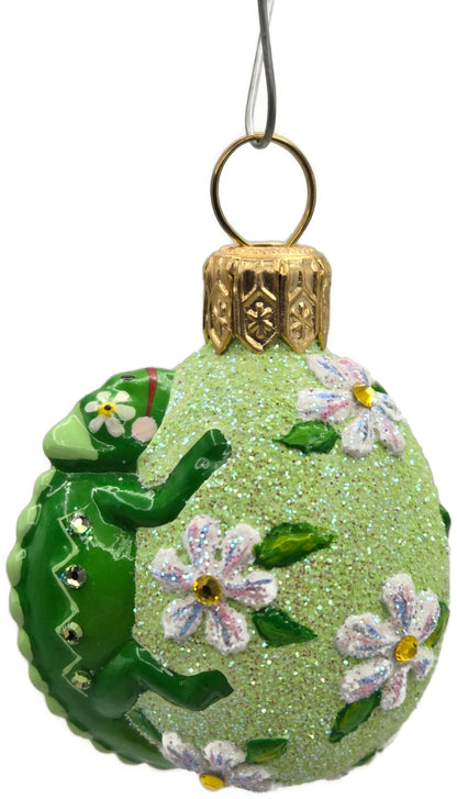 Patricia Breen Springtime Chameleon Daisy Green Floral Holiday Ornament
